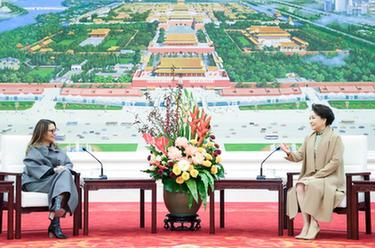 彭麗媛會(huì )見(jiàn)巴西總統夫人羅桑熱拉