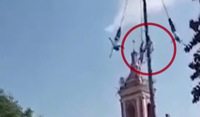 意外！墨西哥雜技演員因安全繩斷裂半空摔落